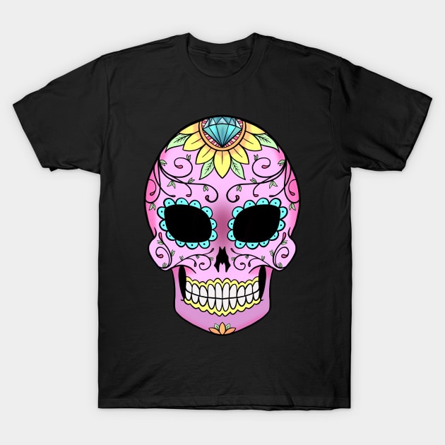 Pink sugar skull T-Shirt by MumsMerch